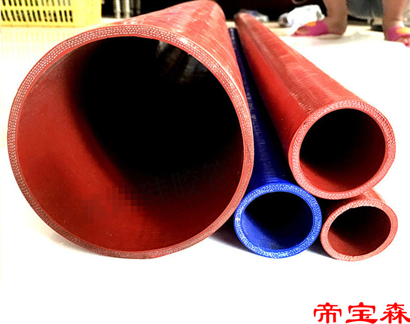 T红色硅胶软管夹布夹线米管加厚黑色大口径电晕机硅胶管|ru