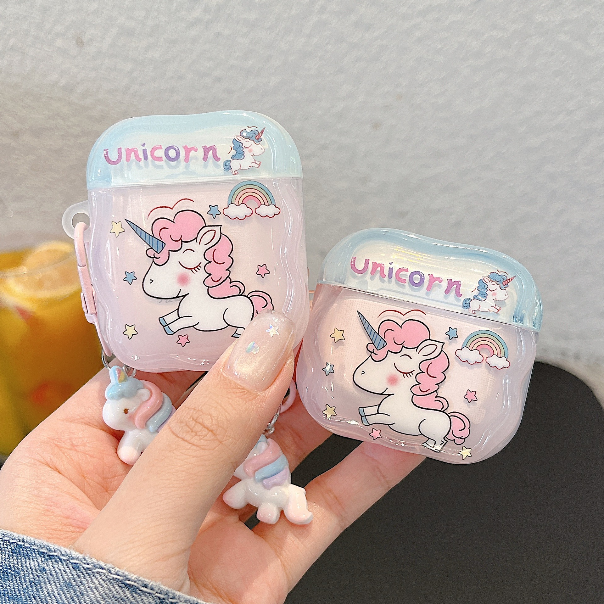 Cubierta de auriculares IMD Unicornio de dibujos animados para AirPods Pro Cubierta de auriculares Bluetooth AirPods3 / 4 generación a prueba de caídas