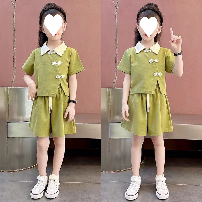 【6435人收藏】MINIZARU女童休闲套装2025新款夏装女中大童新中式