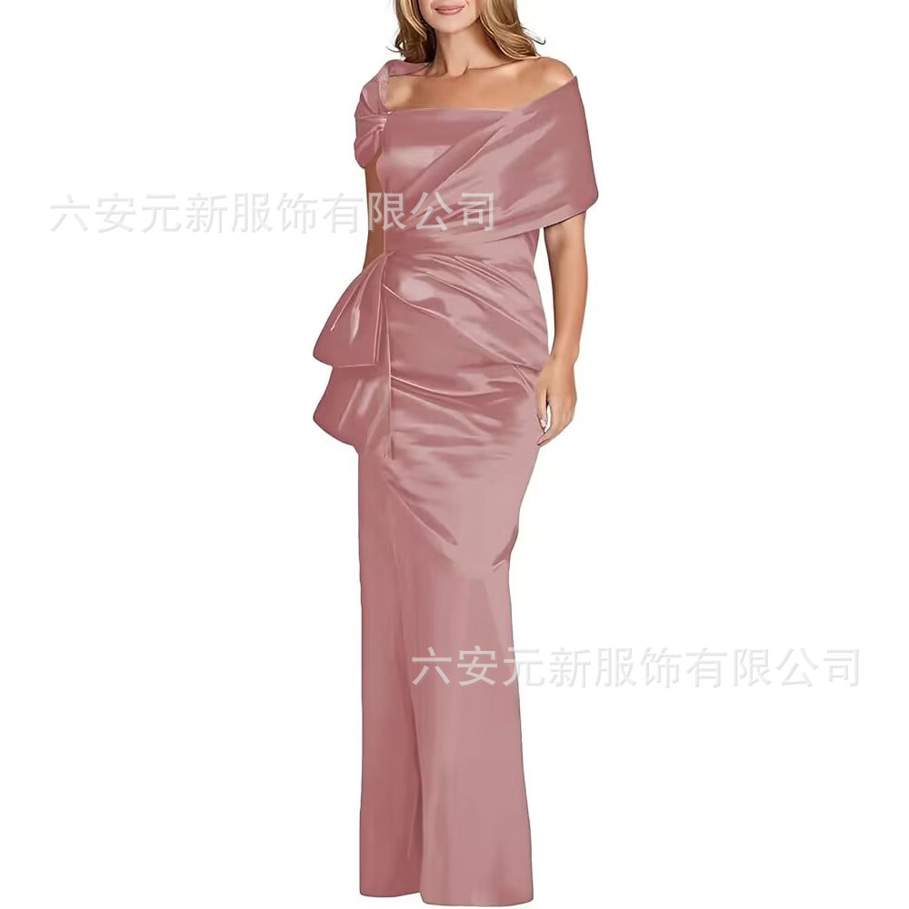 Comercio exterior de Europa y los Estados Unidos Amazon AliExpress nuevo vestido de baile de satén de cola de pez azul tibetano vestido de boda de madres