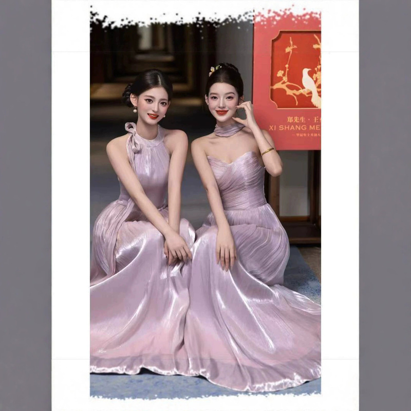 Purple Bridesmaid Dresses 2026 New Style Stunning Dresses That Can Be Worn Casually, Look Slimming, and Have a High-End Feel, Suitable for Wedding Sister Groups