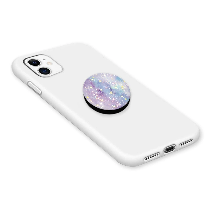 Pop socket phone airbag stand, transparent starry-sky design, foldable anti-fall support