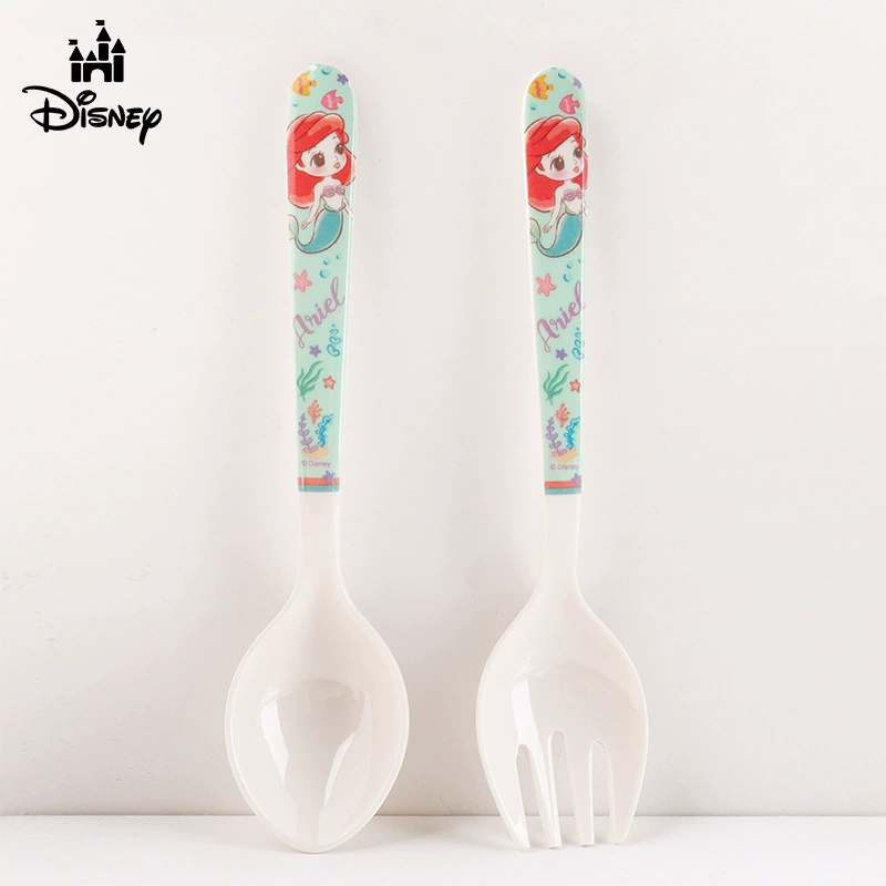 Детские ложки и вилки для мальчиков и девочек, посуда для кормления младенцев, для воды и прикорма, из пищевого меламина, милые, с мультяшным дизайном и ударопрочные