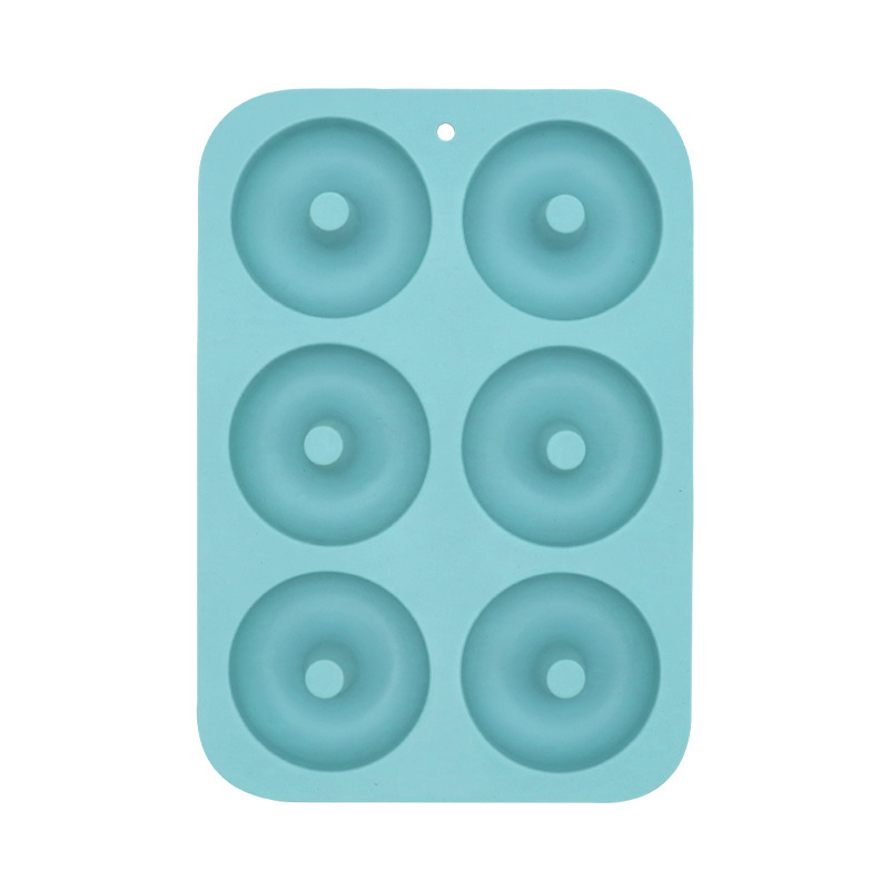 Molde de silicona 6 piezas de rosquilla redonda Molde de horno de bricolaje Molde de pastel de silicona resistente a altas temperaturas de grado alimenticio