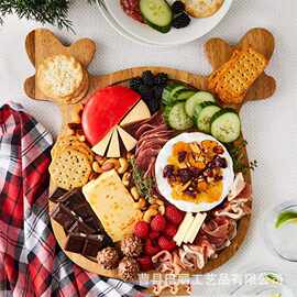 新款鹿角托盘圣诞节装饰水果零食甜品盘儿童辅食餐盘糖果干果盘