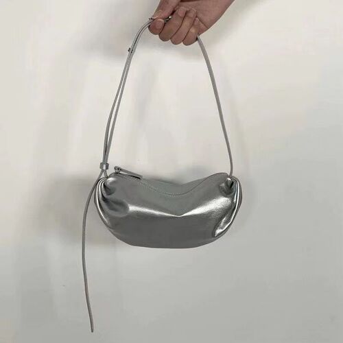 Korean PU half-moon women's versatile underarm bag soft leather dumpling bag single shoulder crossbody bag