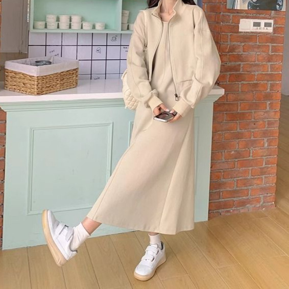 秋季大码洋气减龄遮肚显瘦套装女穿搭背心裙子两件套胖mm240斤|undefined