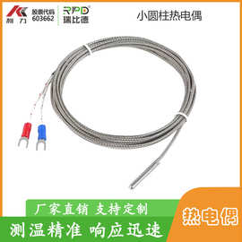探针热电偶K型电热偶简易温度探头E型小圆柱批发价优快速出图