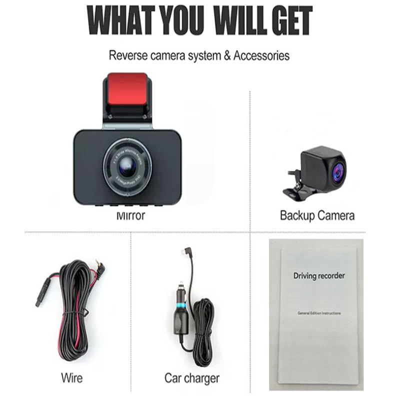 Car-mounted dual-camera recorder with 4K WiFi transmission, dual-lens wide-angle night vision dashcam, wholesale