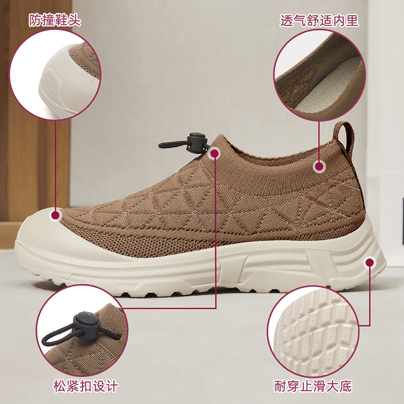 Zapatos mujer 2025 verano crossover calcetines zapatos tendencia de moda zapatos de plataforma zapatos de un pie zapatos perezosos