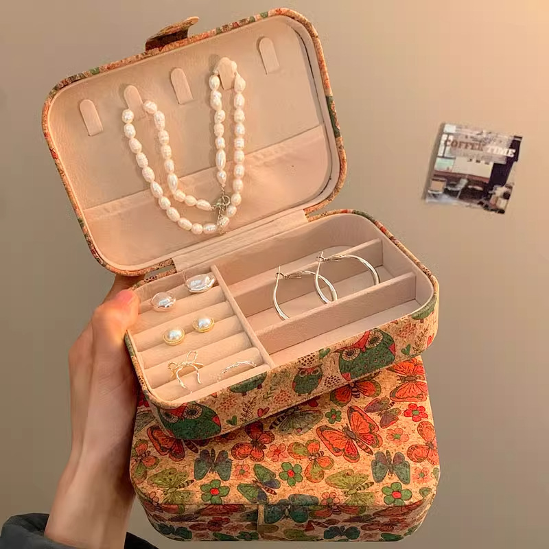 Jewelry Storage Box High-End and Exquisite 2025 New Retro Jewelry Earrings Earrings Ring Necklace Jewelry Box Gold