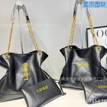 大容量托特包Y家经典大菱格水桶女包时尚百搭双C香风小菱格购物袋