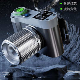 强光头灯Type-c充电感应头戴式夜钓LED矿灯户外露营探照电筒头灯