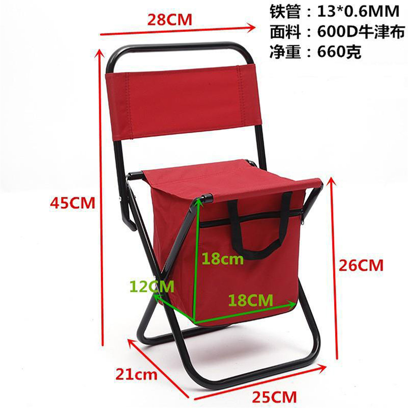 Silla de playa plegable pequeña para niños, bolsas de almacenamiento multifuncionales para bocadillos para estudiantes.