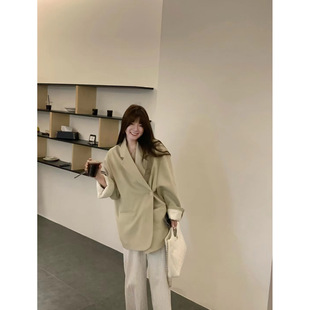Now 2025 Autum New Korean Dongdaemun Elegant Lapel Button Suit Blazer