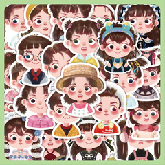 60 Original Q-version Character Portrait Sticker Cups Skateboards Luggage Notebook Material DIY Waterproof Sticker Wholesale
