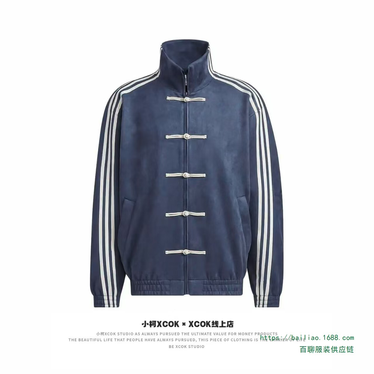 中式盘扣春季运动外套设计感小众复古时尚国潮唐装宽松立领夹克