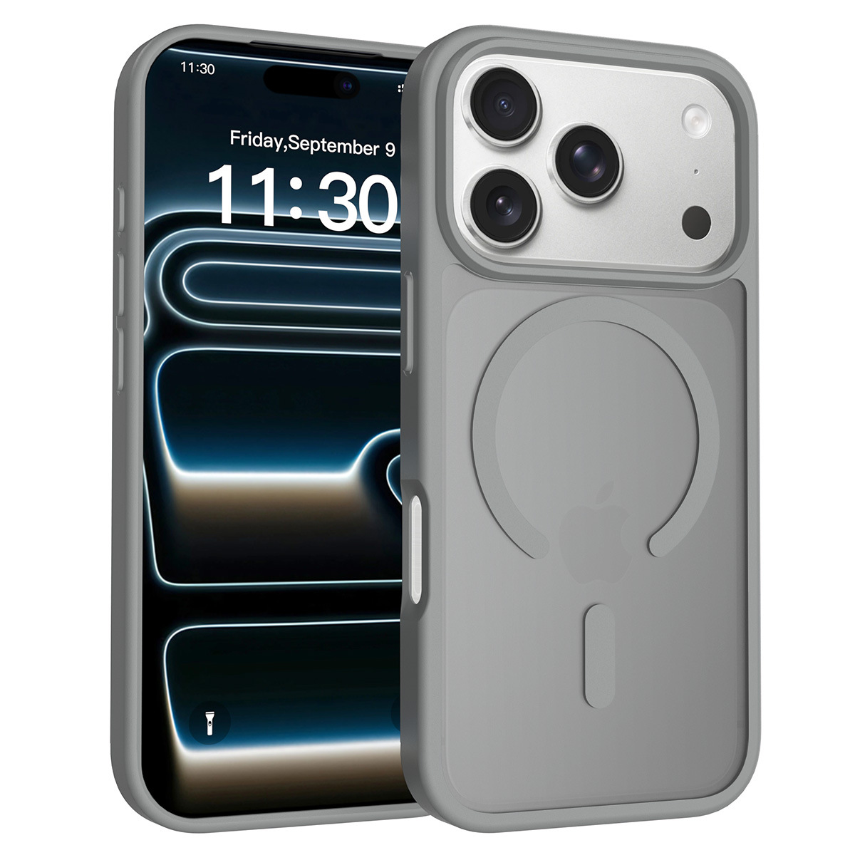 Funda Compatible con Amazon para Apple 16 Pro, Funda Magnética con Sensación de Piel para iPhone 17, Funda Protectora Anticaídas con Protección Plateada