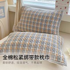 高端纯棉枕巾2025新款全棉加厚防头油吸汗枕头套可固定通用一对装