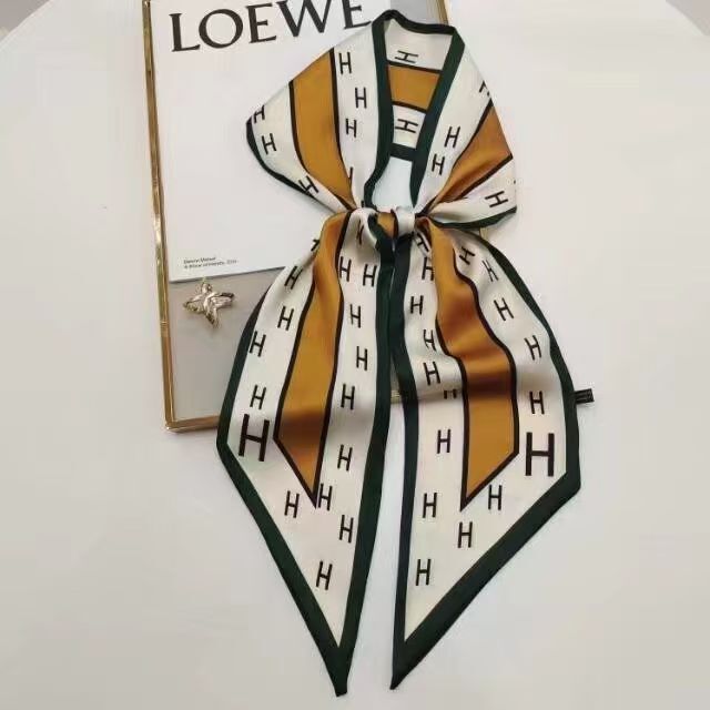 ロングシルクスカーフ、ファッショナブルなリボン、春と秋のプリント装飾シャツ、スーツ、スカーフ、ヘッドバンド|undefined