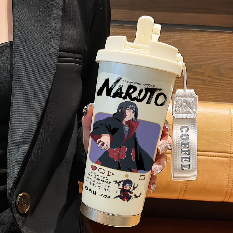 ナルト魔法瓶カップ漫画ナルトサスケ学生ウォーターカップ高価値ストロー 316 ステンレス鋼食品グレード|undefined