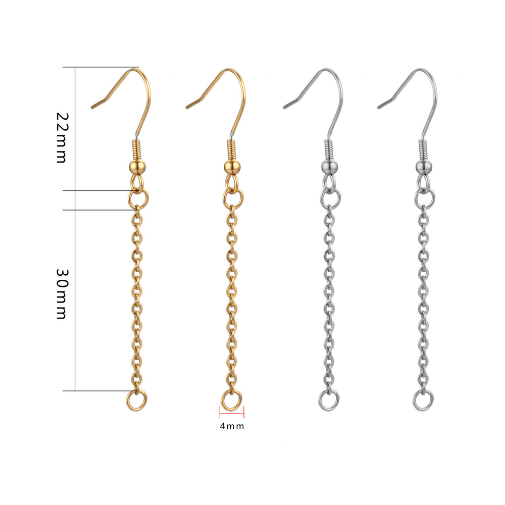 20 PCS/Package Stainless Steel Solid Color Hook Earring Findings Simple Style display picture 4