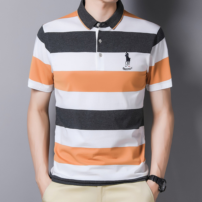 Short-sleeved t-shirt men's casual POLO...