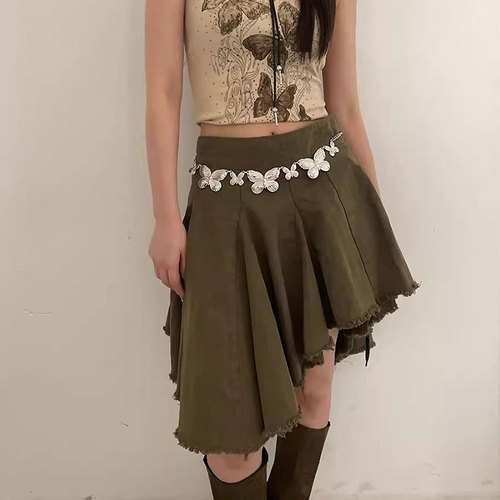 Sweet and Cool Style Butterfly Decoration Waist Chain for Women - New Summer JK Uniform Accessory - Versatile Belt - Korean Version - Simple Ins Style