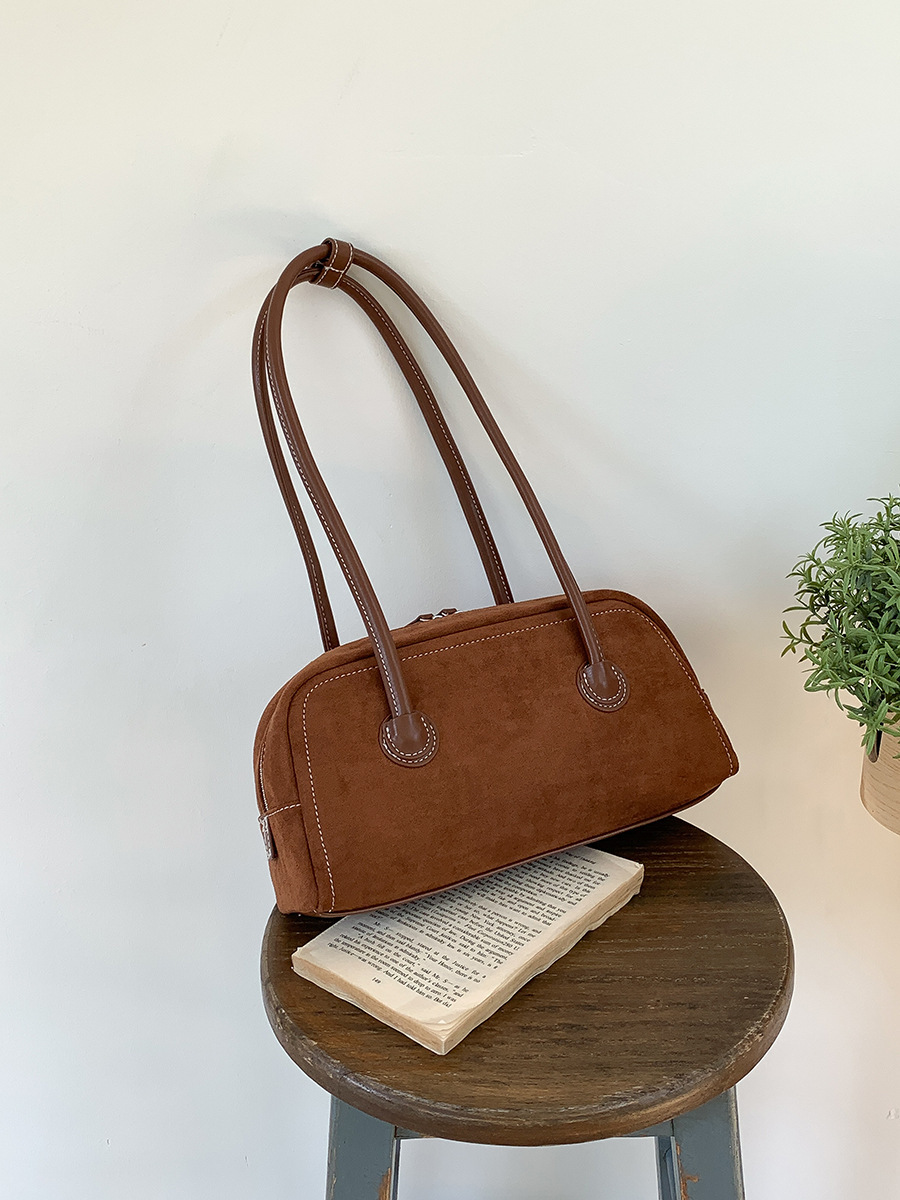 2025 New Suede Baguette Bag Minimalist Luxury Underarm Bag Shoulder Bag Fashion Versatile Women's Bag - Thumbnail 7