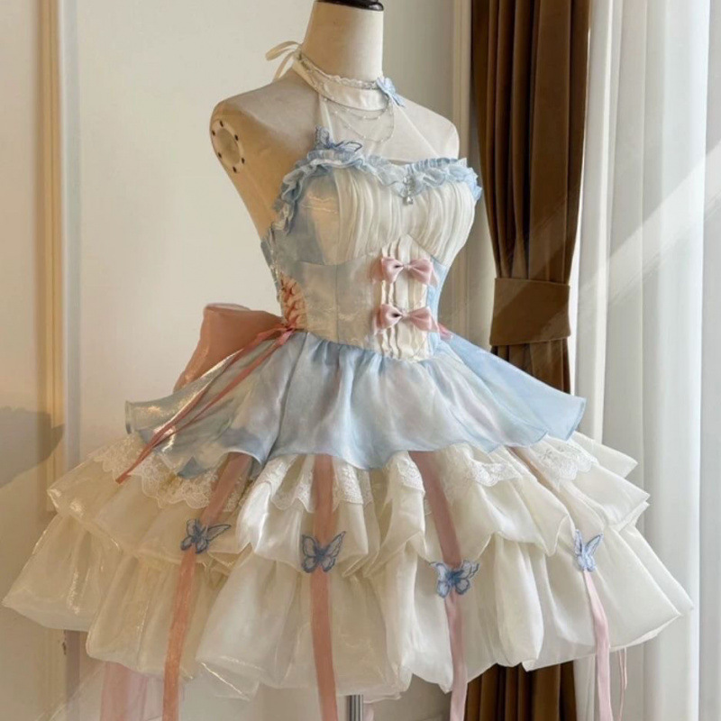 ロリータプリンセス風エクストラピュアディザイア風ホルターネックサスペンダースカートチュチュスカート小さな新鮮な女の子直販メーカー直販|undefined