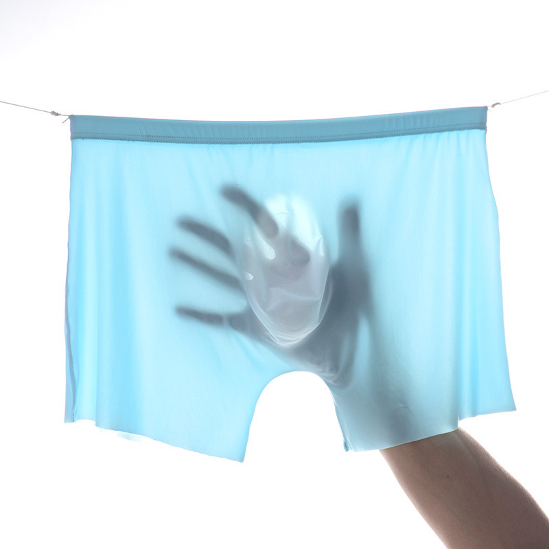 Men's Underwear 3D Embossed Men's Ice Silk Underwear Quick-Drying Sports Nylon Fabric High Elasticity One-Piece Lightweight Underwear
