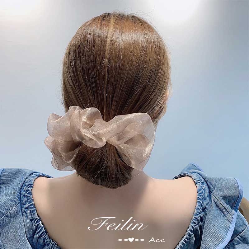 Elegante mesh haar scrunchie voor dames haaraccessoire_voghion.com