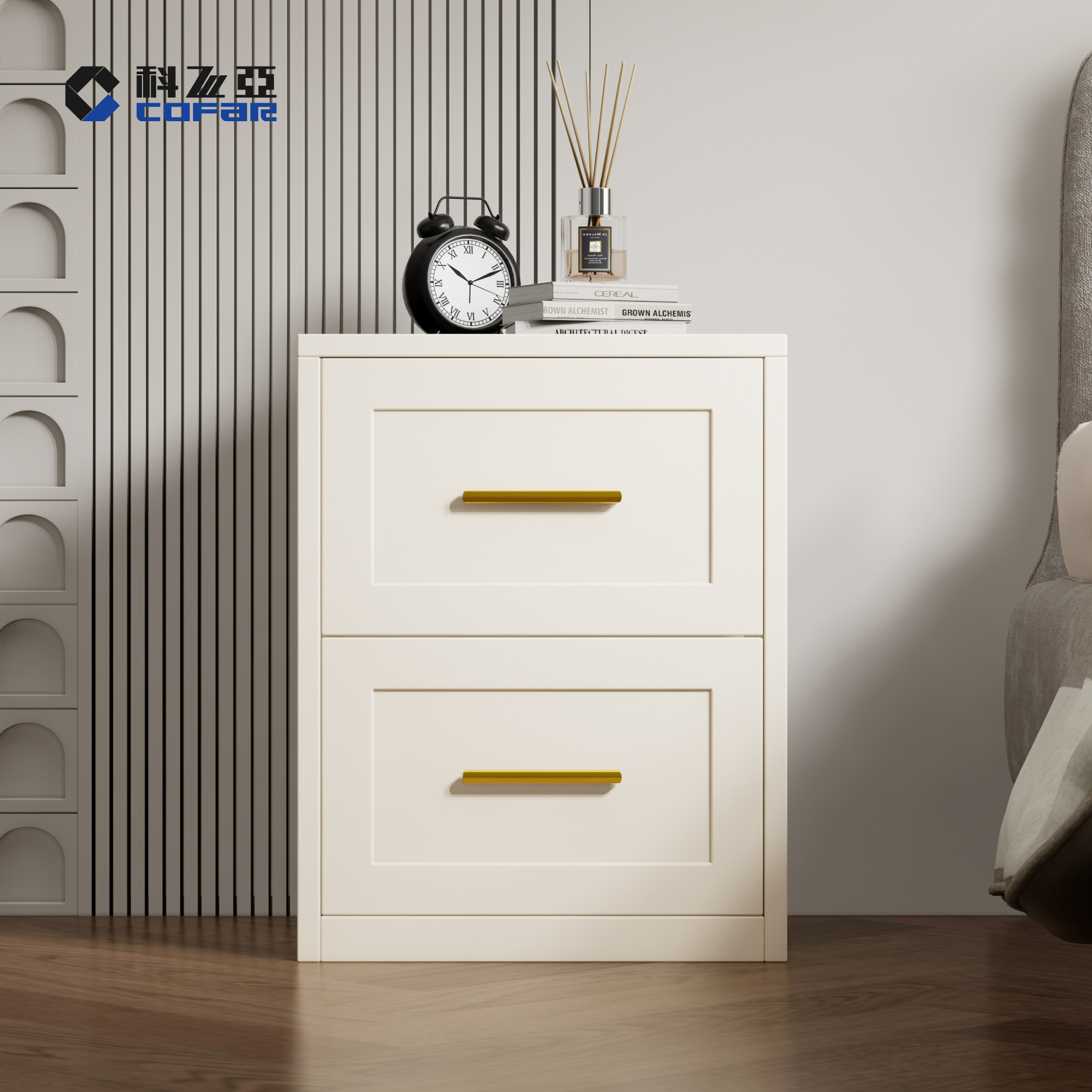 Kefeya Bedside Table Steel Formaldehyde-Free Bedroom Home Small Storage Cabinet Simple Bedside Cabinet Modern Simple