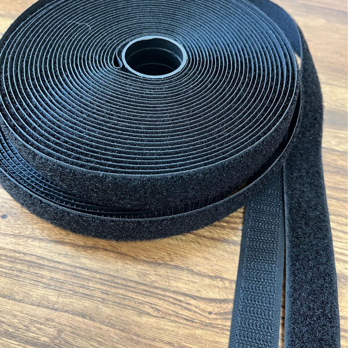 Black nylon self-adhesive bag with velcro