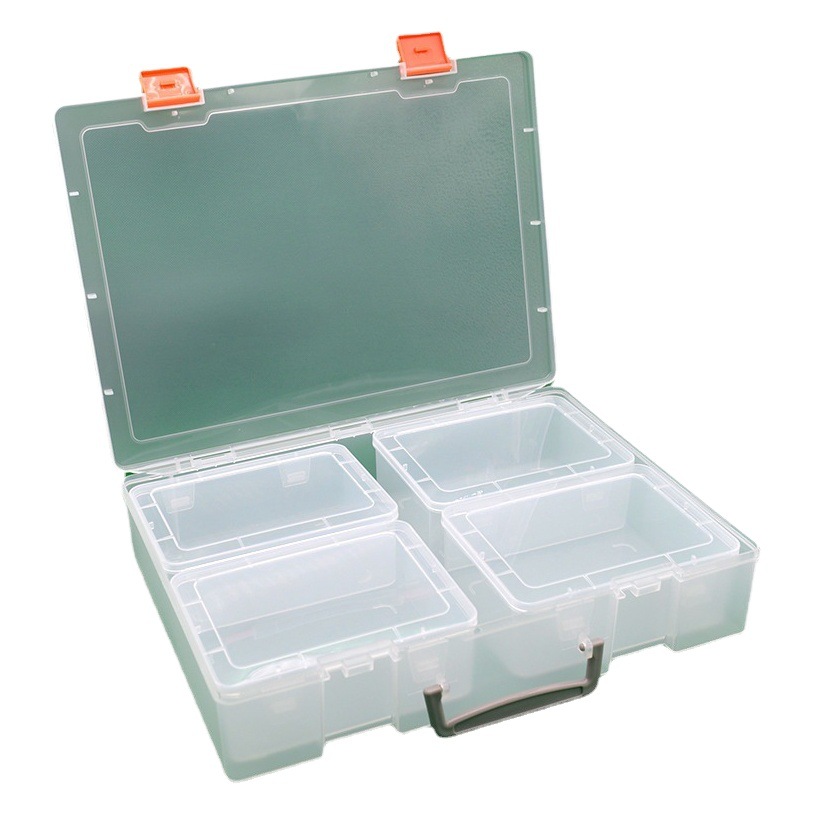 Caja de herramientas portátil Caja de almacenamiento de tarjetas de béisbol Caja de presentación Caja de almacenamiento de plástico pp transparente Caja de embalaje Caja de tarjeta de juego