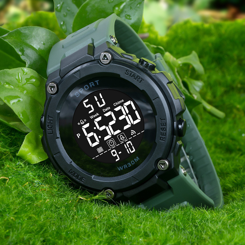 Deportes al aire libre de los hombres electrónicos LED reloj de moda multifunción reloj despertador luminoso cronómetro estudiante reloj electrónico al por mayor