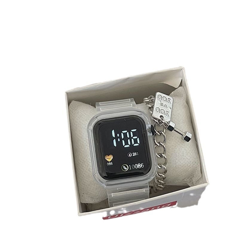 transparent universal electronic watch for men and women