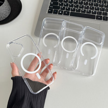 2.5mm透明磁吸亚克力二合一手机壳适用苹果1716promax防摔保护套