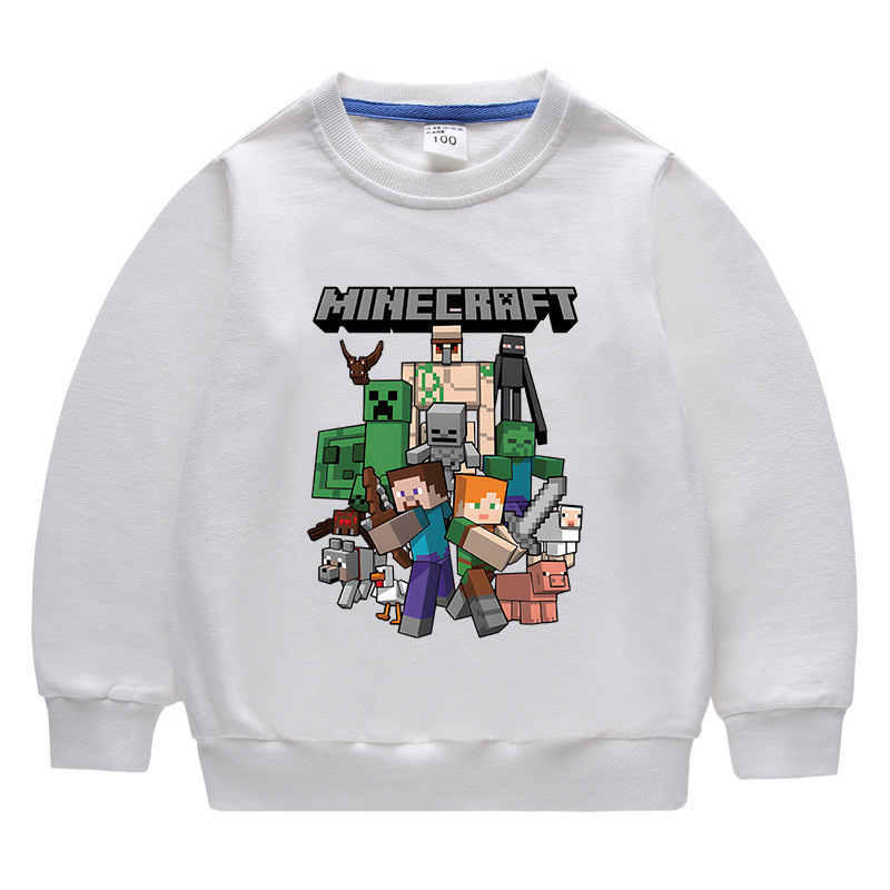 跨境Roblox热销卡通印花图案中大童儿童男孩圆领卫衣童装B040