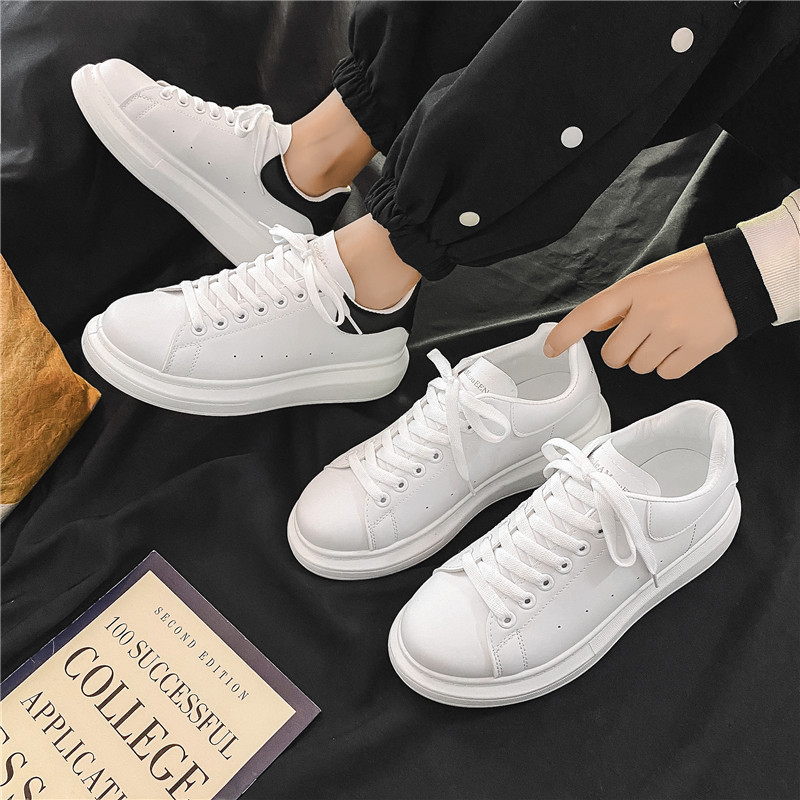 McQueen zapatos blancos de los hombres del todo-Partido plataforma de aumento de la altura de la zapatilla de deporte ocasional clásico estudiante zapatos subred rojo 8853