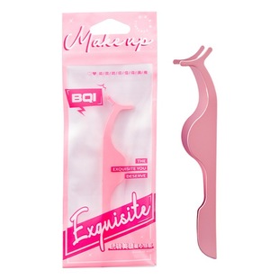 BQI Professional Eyelash Tweezers Stainless Steel Gold Feather Clip False Eyelash Helper Clip Beard Eyebrow Tool Cross Border