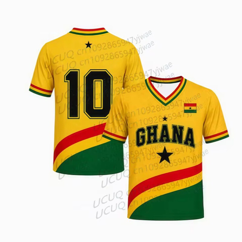 Men's and women's Ghana print summer graphic t-shirts, plus-size sports t-shirts, v-neck short-sleeve t-shirts for football fans Men's and women's Ghana print summer graphic t-shirts, plus-size sports t-shirts, v-neck short-sleeve t-shirts for football fans