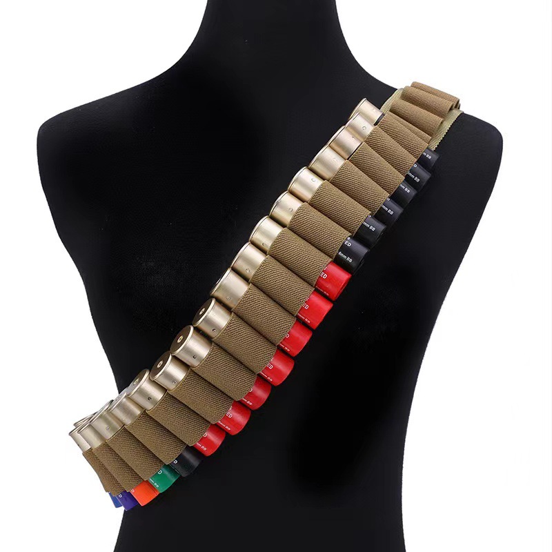 50 홀 야외 스포츠 샷건 벨트 다기능 전술 12G BULLET 벨트 CS 필드 샷건 총알 세트