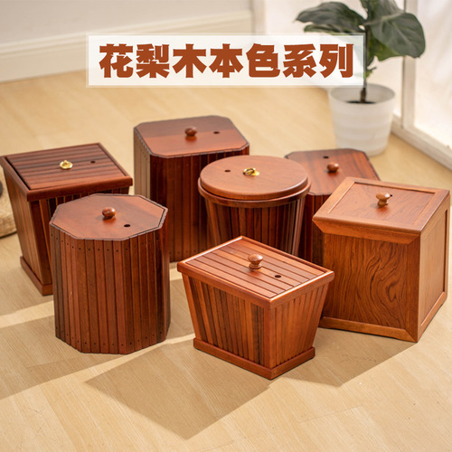 Solid wood tea bucket water storage bucket solid wood waste water bucket tea dregs bucket small household kung fu tea set accessories tea ceremony
