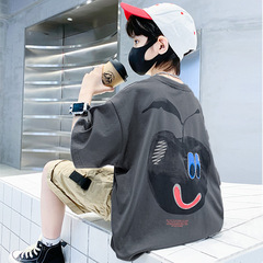 Children's Short Sleeve T-shirt Summer New Cartoon Children's Clothing Stylish Half Sleeve Medium and Large Children Pure Cotton Printed Top Trendy