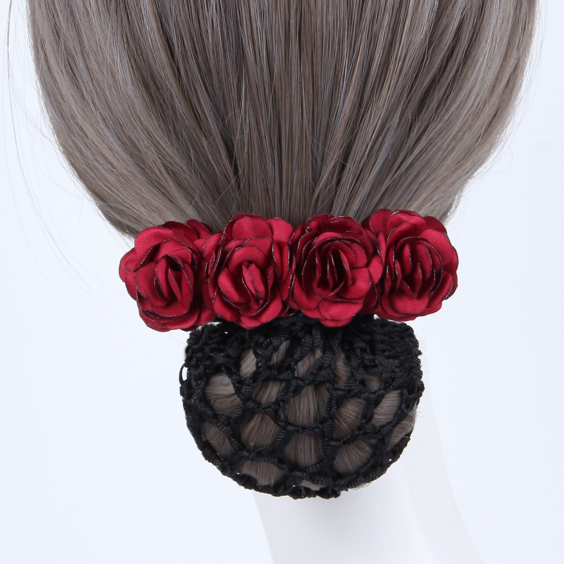 Cross-Border Yiwu Factory Direct Delivery Nurse Hair Flower Hair Net Work Career Korean Hotel Bank Hairpin Hair Net Bag