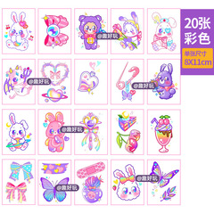 Colorful fresh tattoo stickers 2023 new cute rabbit stickers disposable waterproof flower arm tattoo stickers