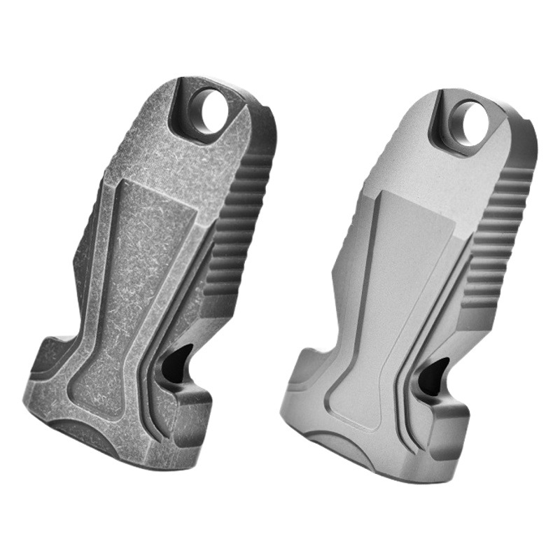 Manufacturer Tc4 Titanium Alloy Double-Tube Whistle Edc Outdoor Supplies Survival Emergency Whistle High Decibel Outdoor Survival
