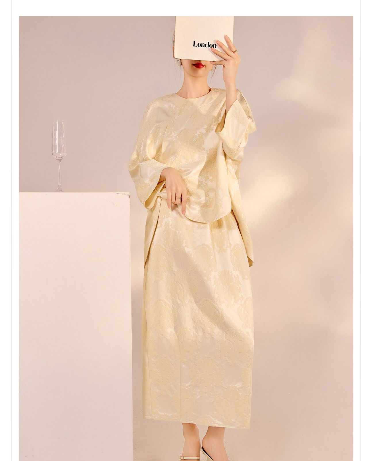 Bộ áo chân váy phong cách Trung Quốc mùa xuân hè chất liệu rayon rộng rãi — Áo, Váy nửa chi tiết 11