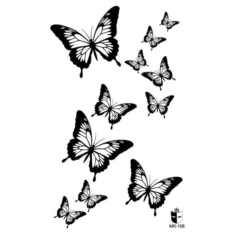 Animal blanco y negro desechable pegatinas de tatuaje belleza pegatinas de tatuaje moda estética patrón de personalidad dama pegatinas de tatuaje
